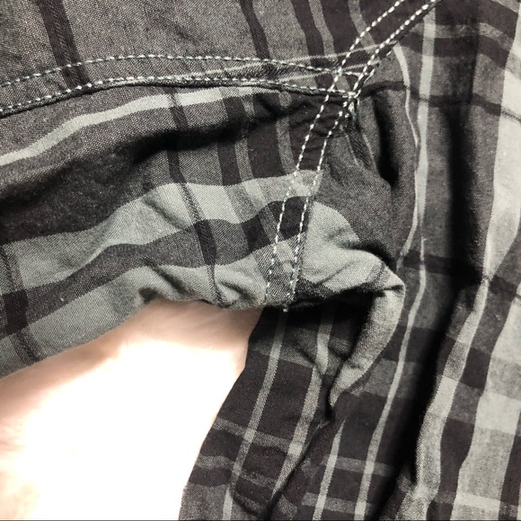 Black Brand Slim Fit Green & Black Plaid Oxford size XXL - Picture 12 of 13